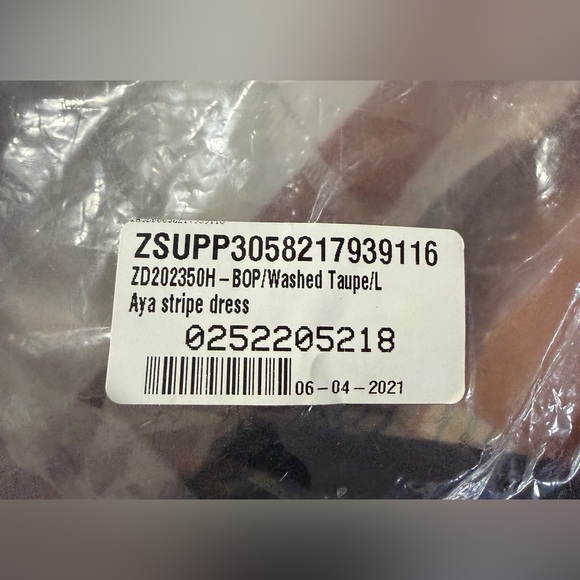 REVOLVE Z Supply NWT Aya Stripped Knee-Length Dress In Washed Taupe Color. Large - Picture 10 of 16